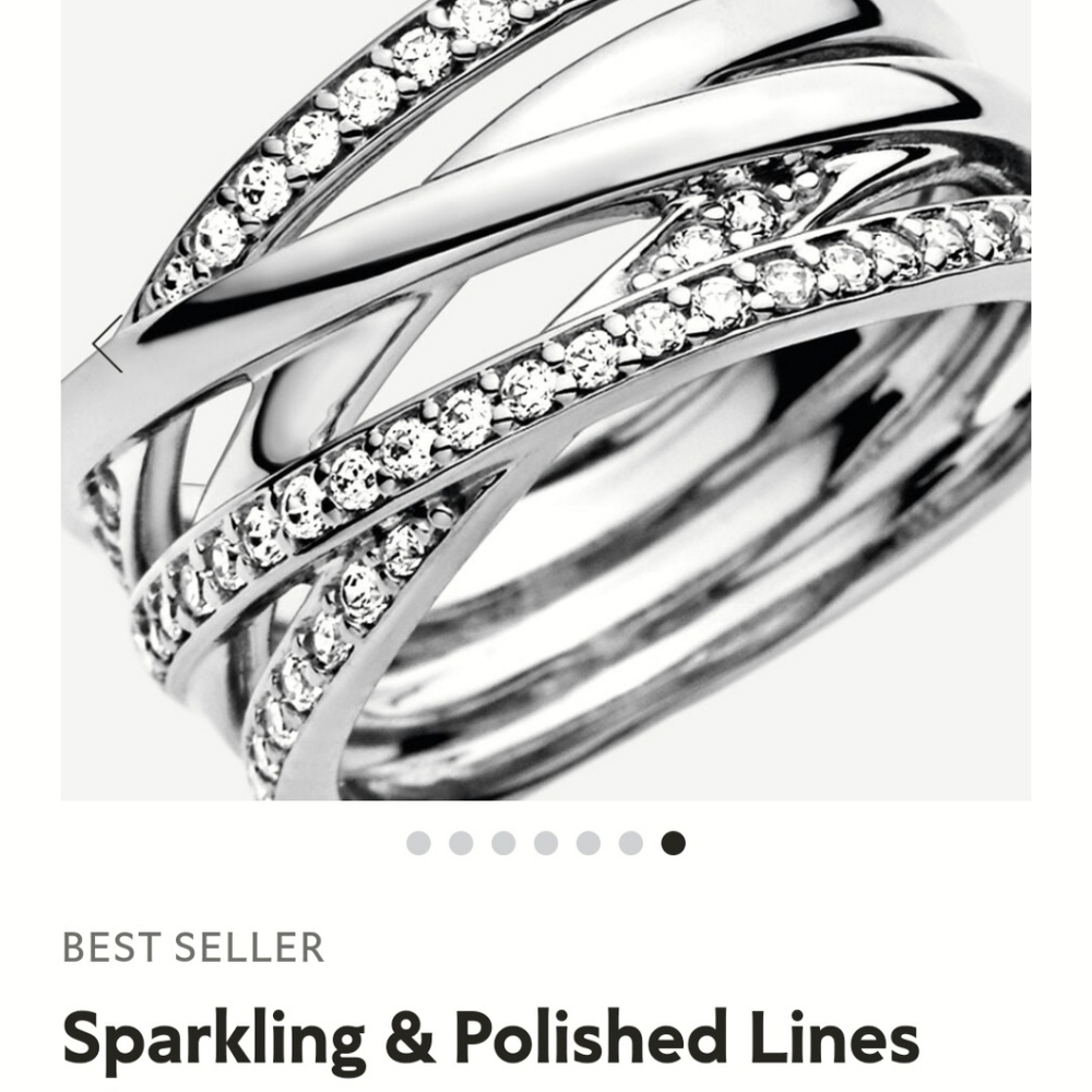 BRAND NEW Pandora ring " Sparkling published lines " size 7 - Picture 8 of 15